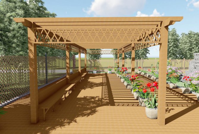 Composite Wood Seams Pergola